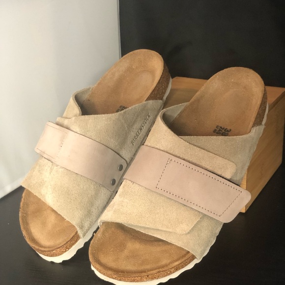 Birkenstock Brown Suede Footbed Sandals - Picture 12 of 16